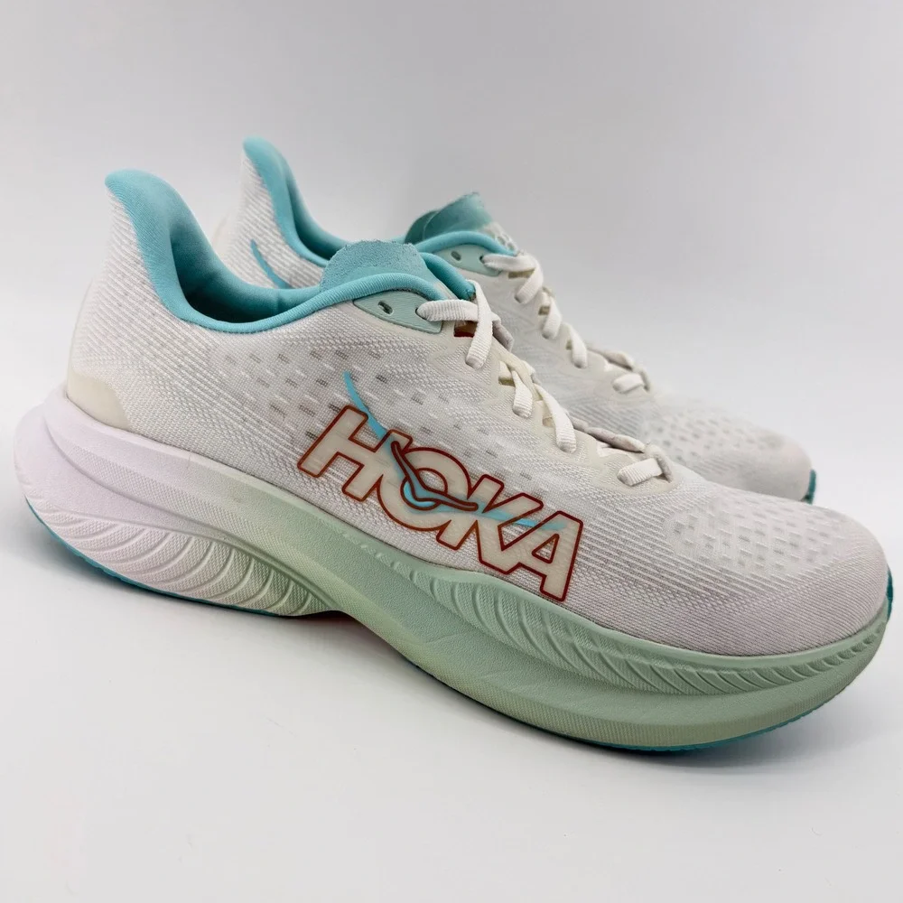 Hoka One One Mach 6 Womens Size 10B White Frost Lightweight Running‎ Sneakers